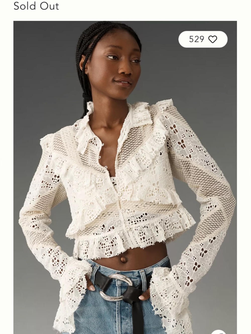 Anthropologie Embroidered Lace Cropped Jacket NWT Size Small